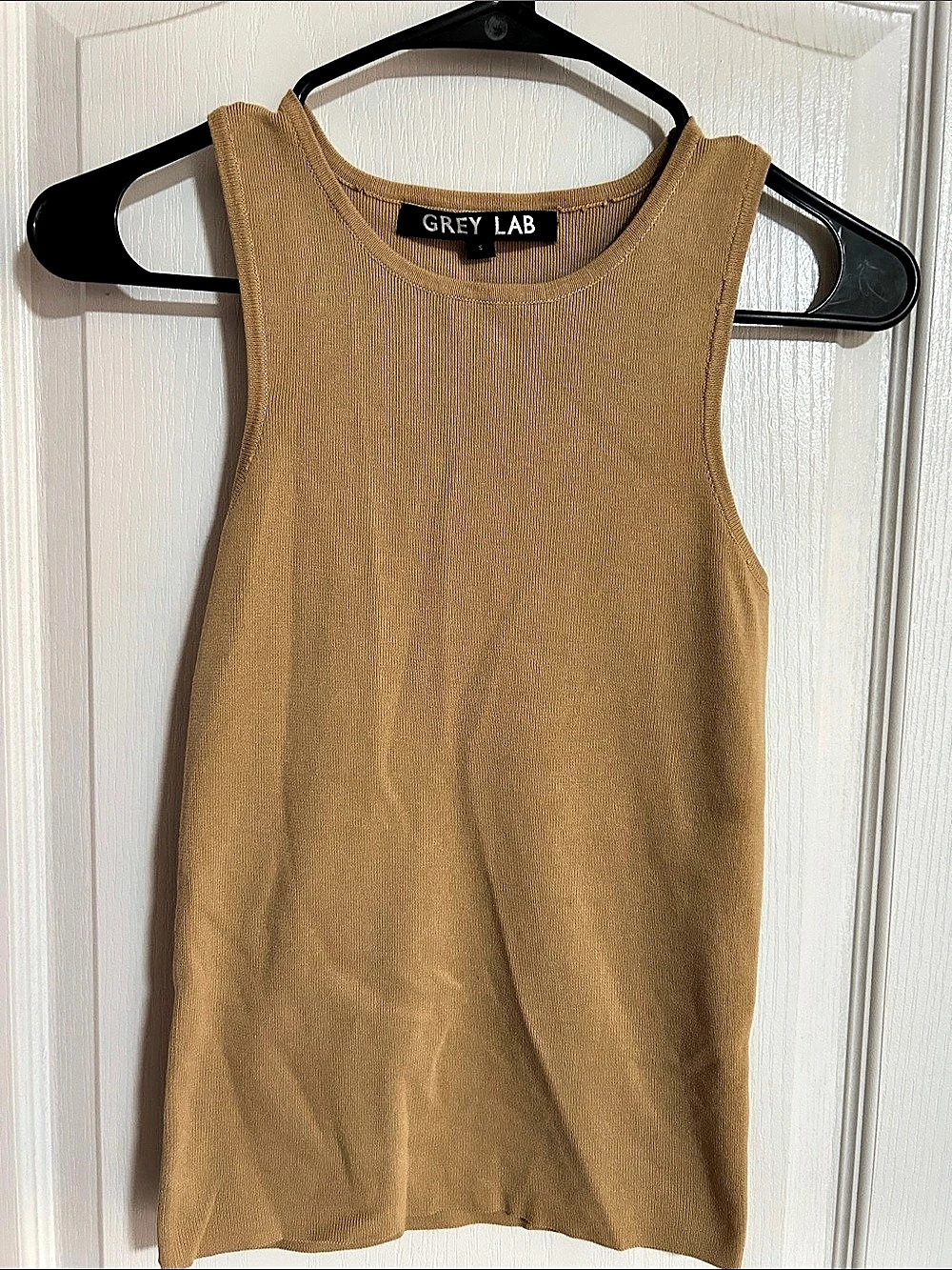 Grey Lab Classic Rib Knit Everyday Tank Brown Size XXSmall